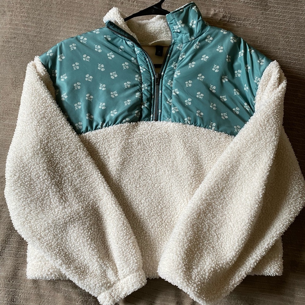 Fuzzy half zip sweater